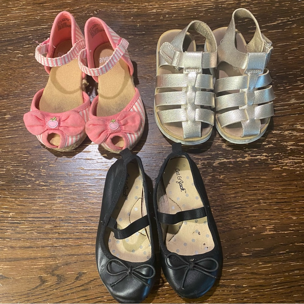 Cat & Jack Kids Sandals and Flats - Pink, Silver, Black